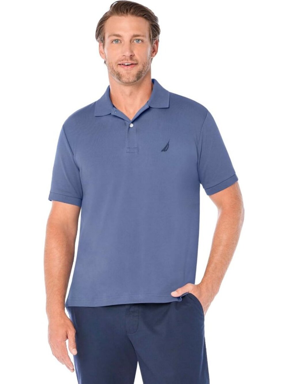 Classic Fit Short Sleeve Polo Shirt with Dual Tipped Collar for Men - Casual